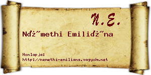 Némethi Emiliána névjegykártya